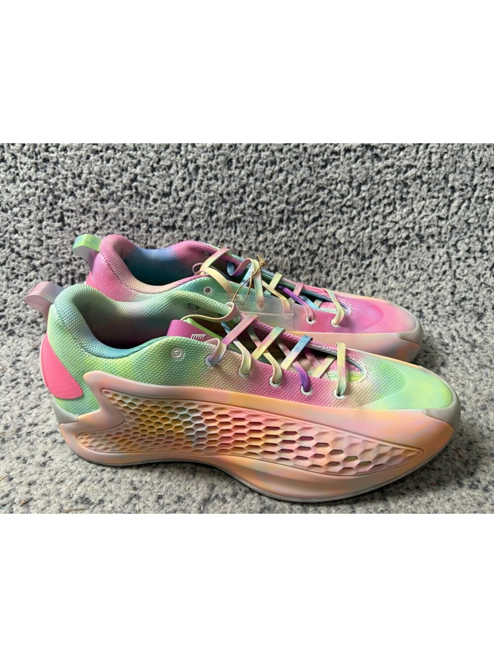 Adidas Anthony Edwards 1 Low AE 1 Basketball Shoes Pink Multi Men's 12 JR3915 NW